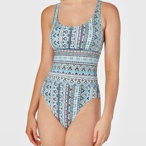 Next By Athena Women's Minimalist Cross Back One Piece Swimsuit, Medium